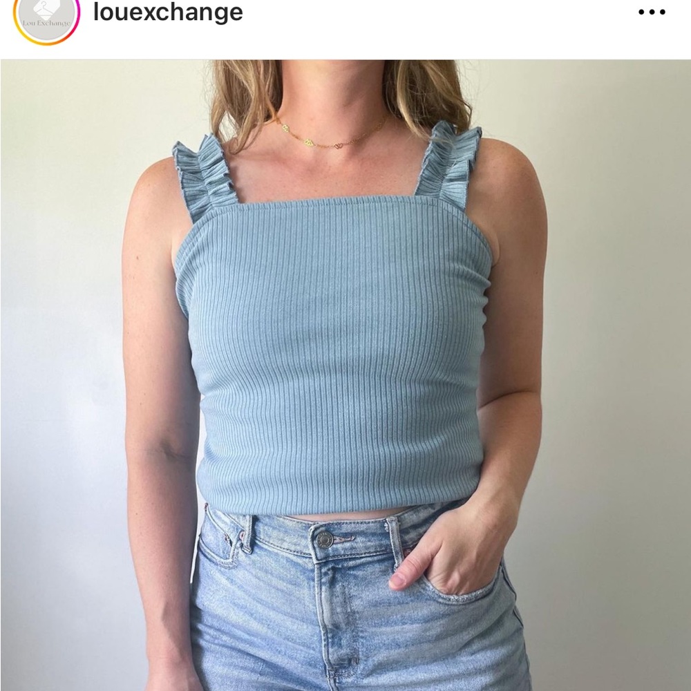 Madewell Ruffled Tank. - Picture 3 of 4